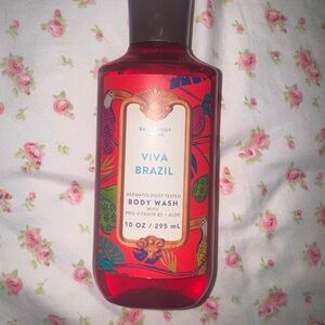 Bath & Body Works Viva Brazil Red Body Wash Bottle